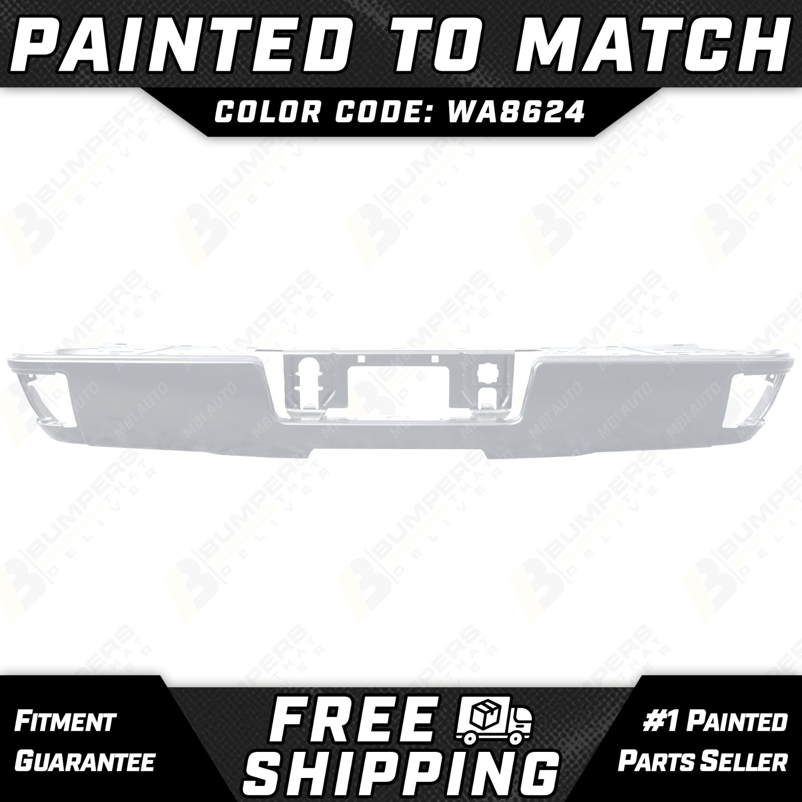 NEW Painted *WA8624 - White* Rear Face Bar for 2014-2018 Chevy Silverado Sierra