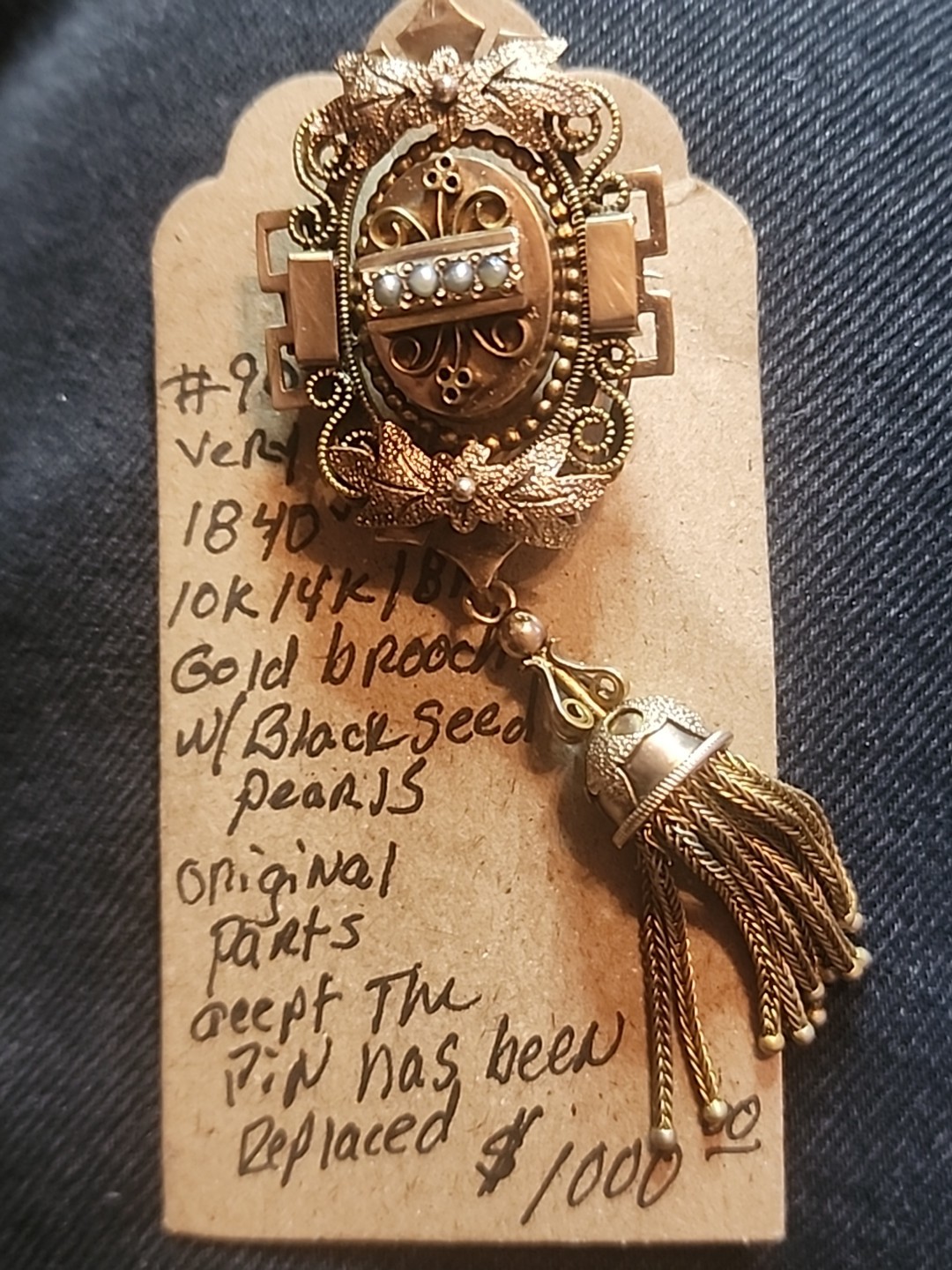 1840s Era different Gold Brooch 10k 14k 18k Beautiful