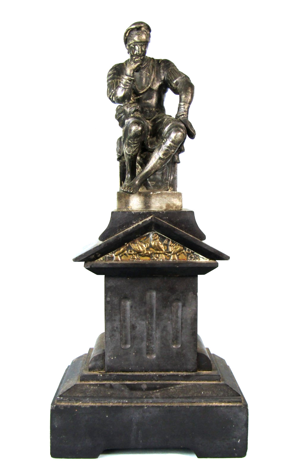 MICHELANGELO's Lorenzo De Medici Tomb Sculpture Antique Bronze Mantel Statue