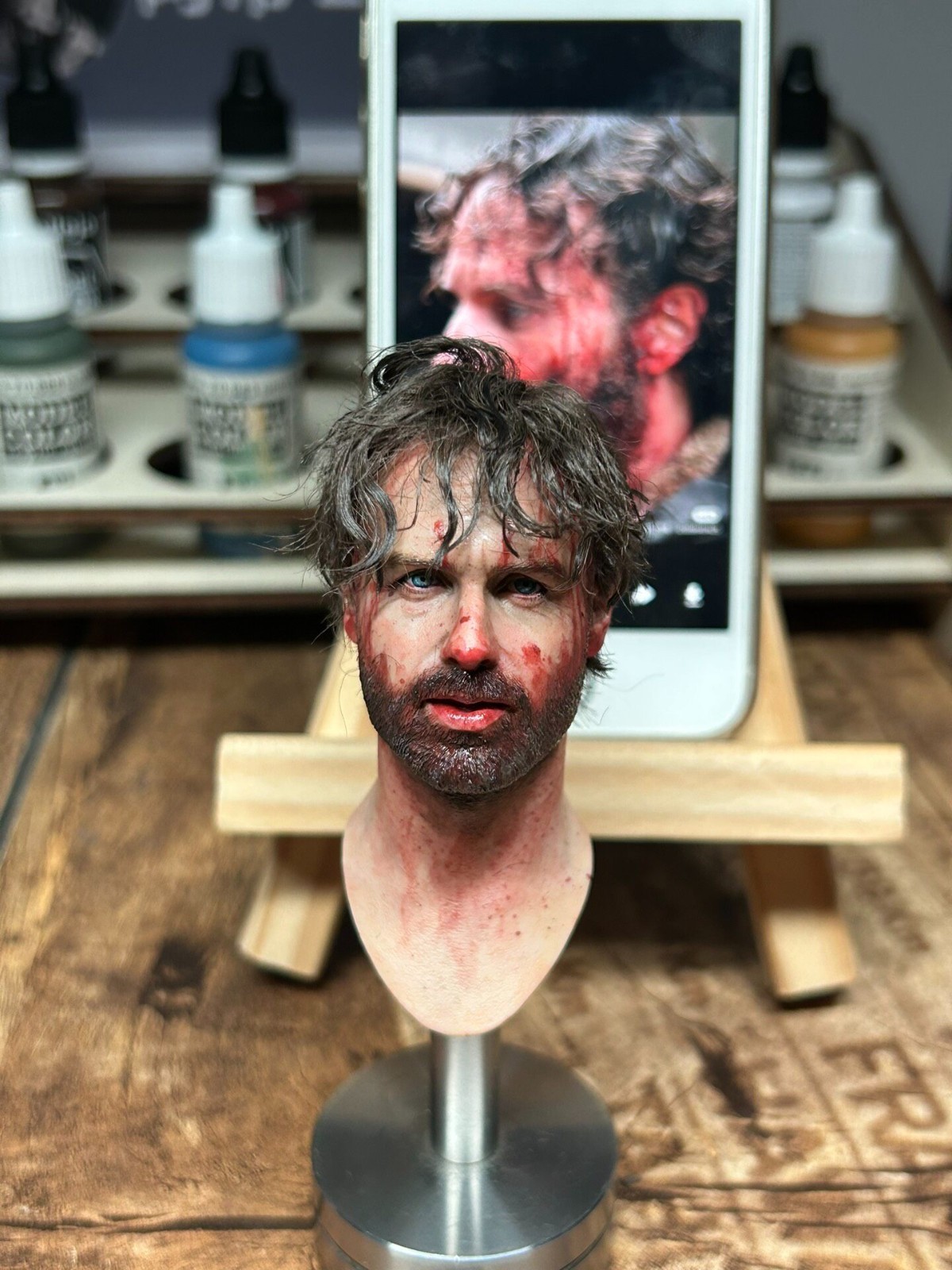 CUSTOM 1/6   walking dead rick  head