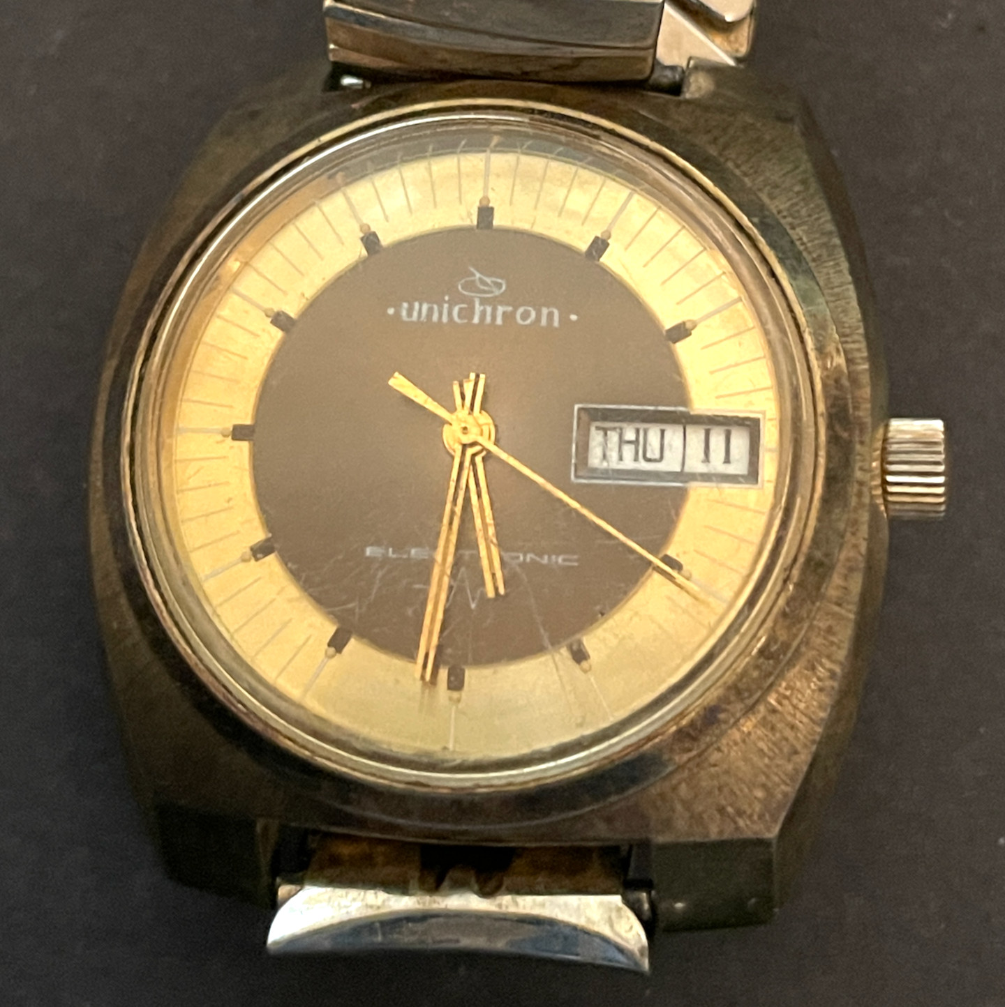 Vintage Unichron Electronic Men\'s Watch Running Ticks Parts