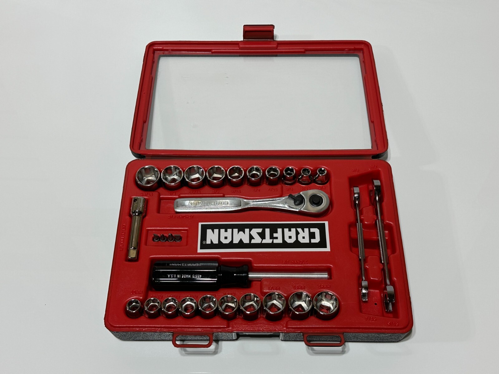 🇺🇸 Craftsman SEARS USA G 29pc 3/8” Drive SAE Metric Socket Ratchet Set NEW NOS