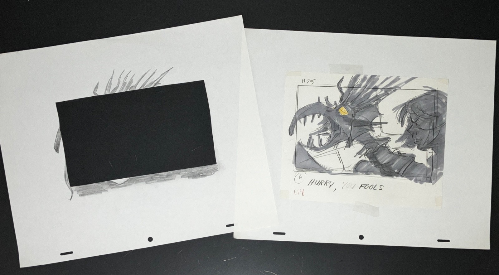 FAERIES 1981 Original CBS Storyboard Brian Froud Shadow Villain Yellow Eye COA