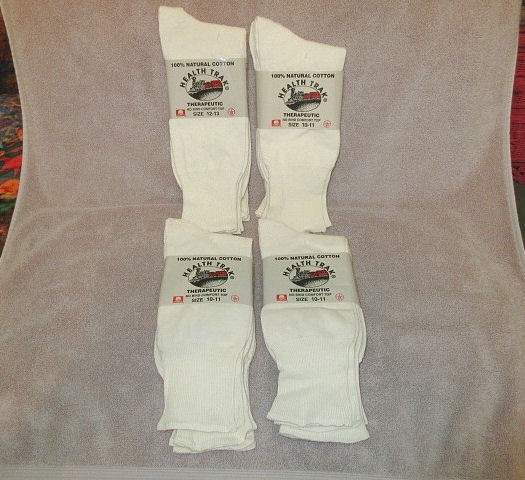 Vtg 100% Cotton Socks Mens 10-11 Therapeutic 12 Pairs Boot Natural USA Made NEW Vtg 100% Cotton Socks Mens 10-11 Therapeutic 12 Pairs Boot Natural USA Made NEW