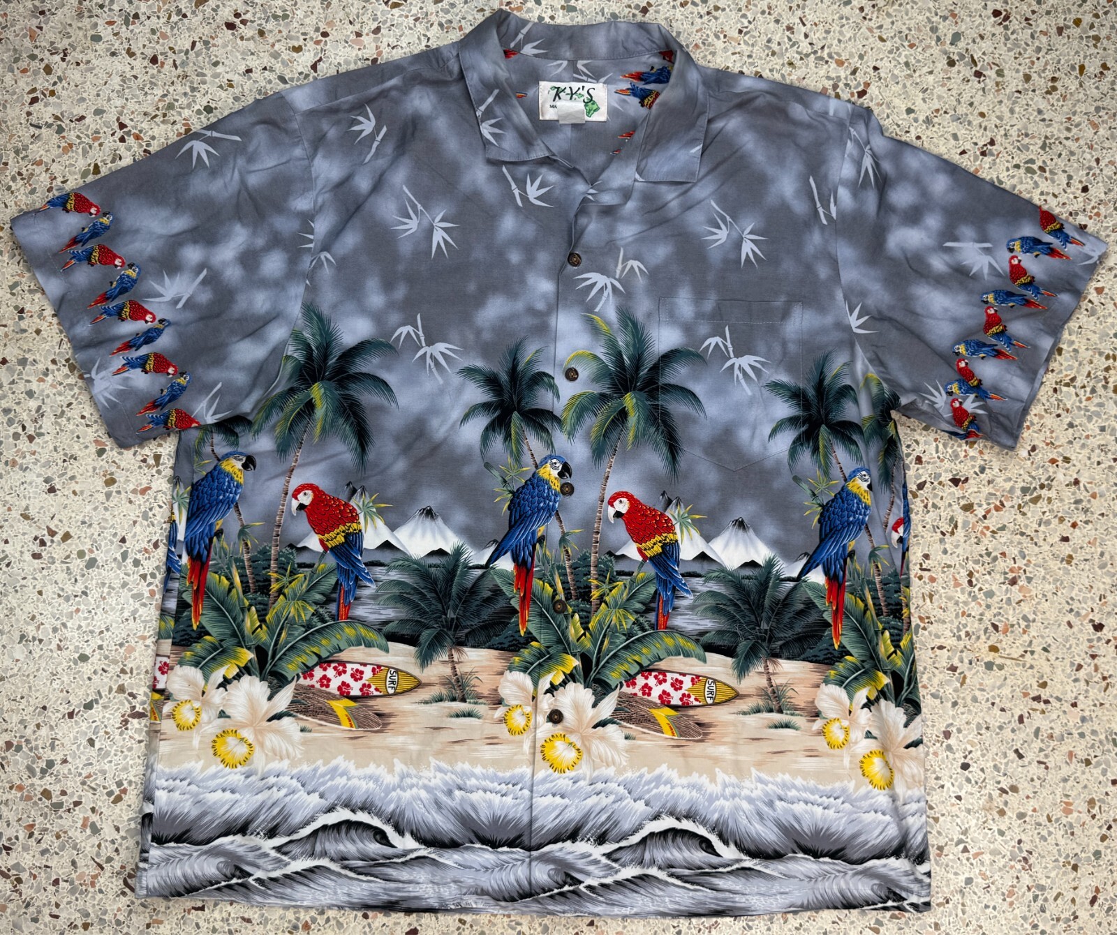 Ky\'s Men\'s Made In USA Vtg Button Up Short Sleeve Hawaiian Shirt Size 2XL Ky\'s Men\'s Made In USA Vtg Button Up Short Sleeve Hawaiian Shirt Size 2XL