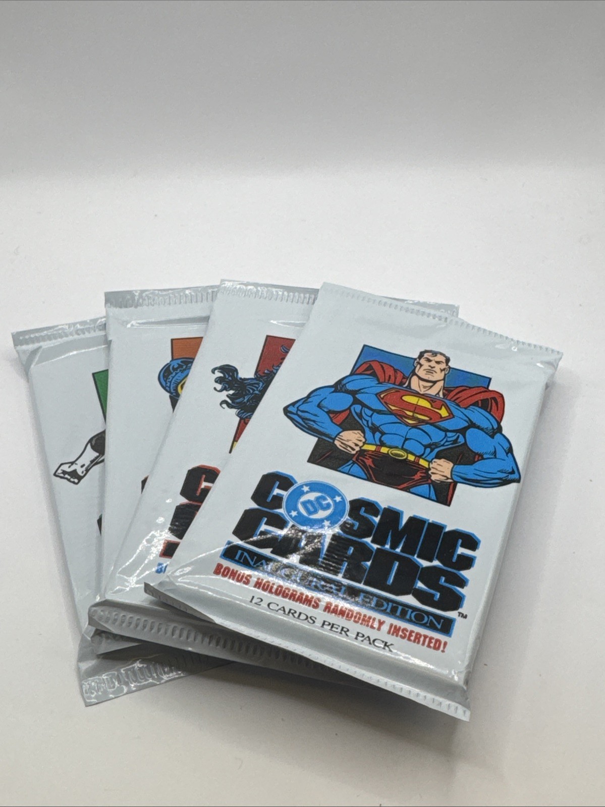 1991 Impel DC Cosmic Cards Inaugural Edition Lot of 4 Sealed Packs Super Heroes