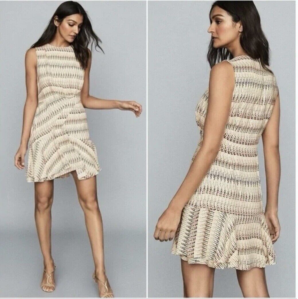 NEW, Reiss Andrina Spot Ruffle Mini Dress Size 10 #MD2273 NEW, Reiss Andrina Spot Ruffle Mini Dress Size 10 #MD2273