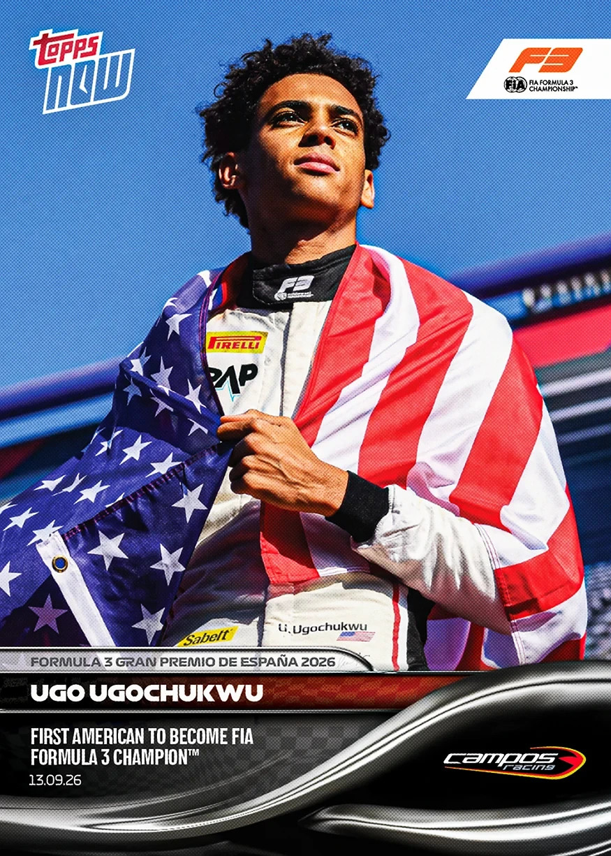 Ugo Ugochukwu First American F3 Champ 2026 Formula 1 Topps NOW - Card 61 Presale