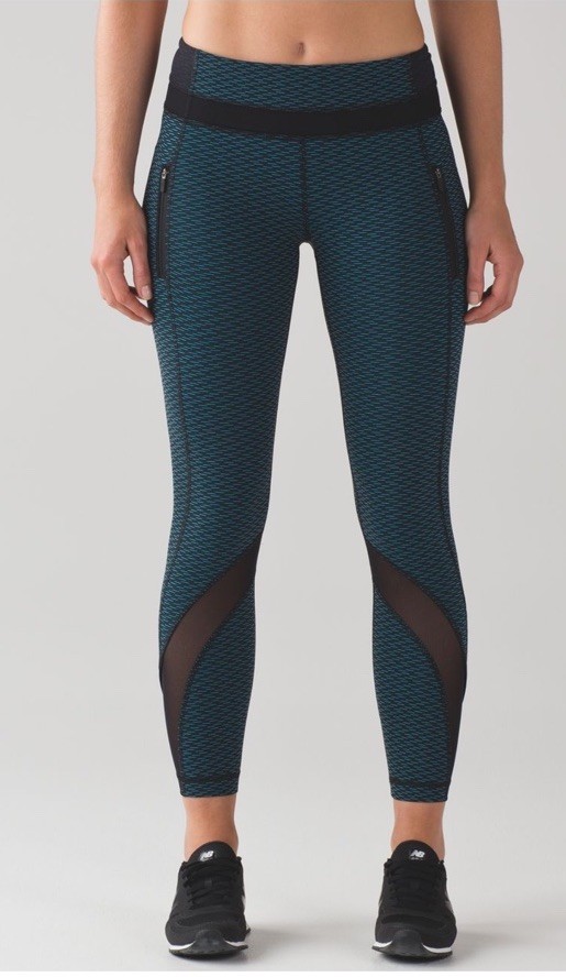 Lululemon Athletica Inspire Tight II Jacquard Black Indian Ocean, Size 6