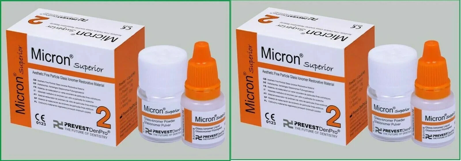 2 Packs Of Prevest Denpro Micron Superior 2 Radiopaque Glass Ionomer Filling