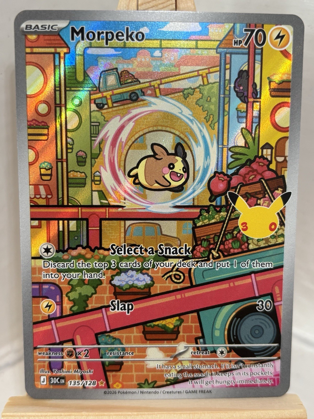 Morpeko 135/128 30th Anniversary Illustration Rare Full Art Holo NM English