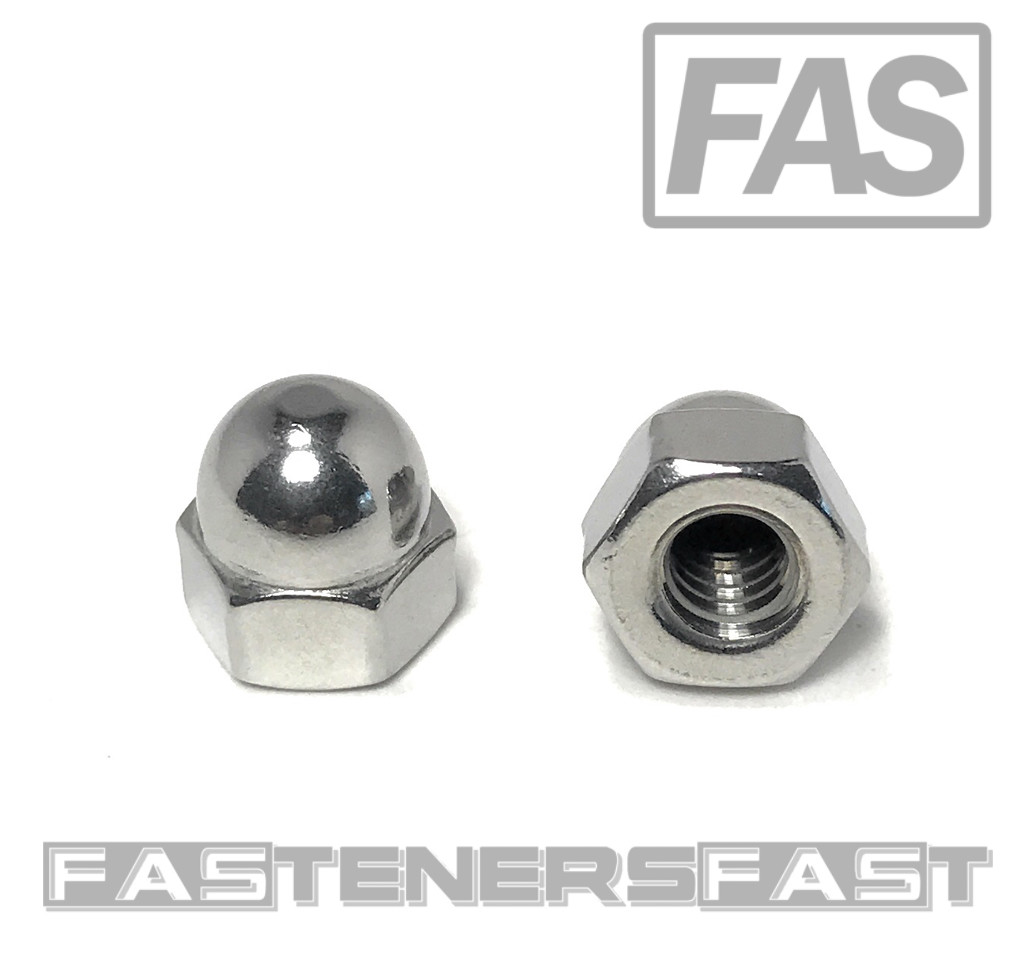 (50) 1/4-20 Stainless Steel Hex Acorn Cap Nuts (50 Pieces) (50) 1/4-20 Stainless Steel Hex Acorn Cap Nuts (50 Pieces)