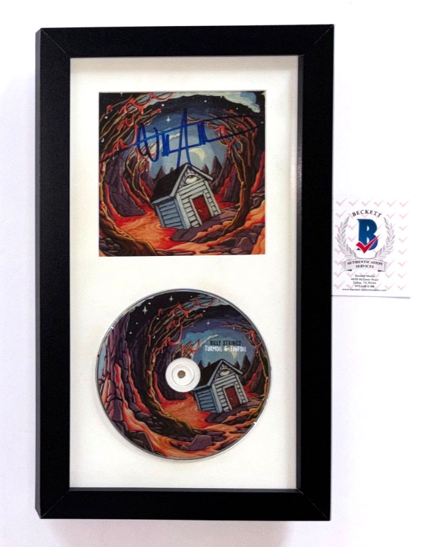 BILLY STRINGS SIGNED TURMOIL TINFOIL CD COVER FRAMED HOME SINGER BLUEGRASS BAS