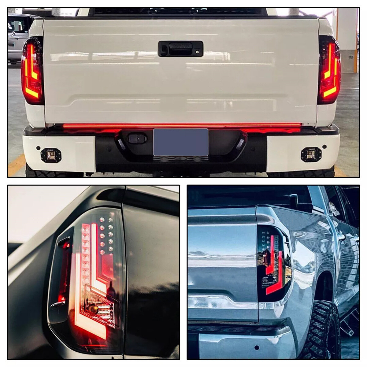 Smoke LED Tail Lights For 2014-2021 Toyota Tundra DRL Brake Lamps Left+Right
