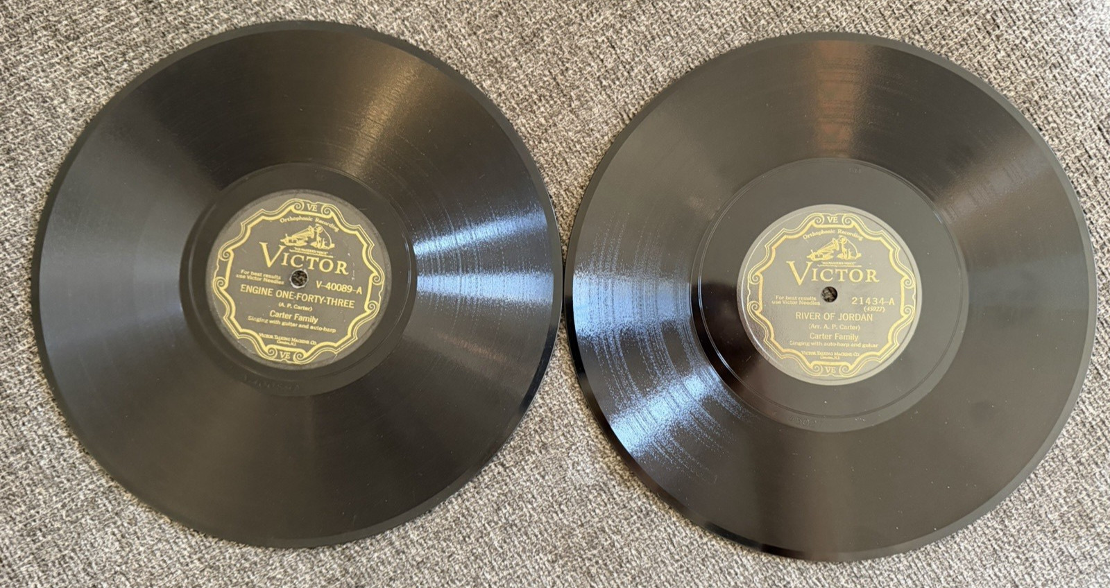 Carter Family Vintage Victor 78 RPM Set of 2 Country Records 21638 V-40089