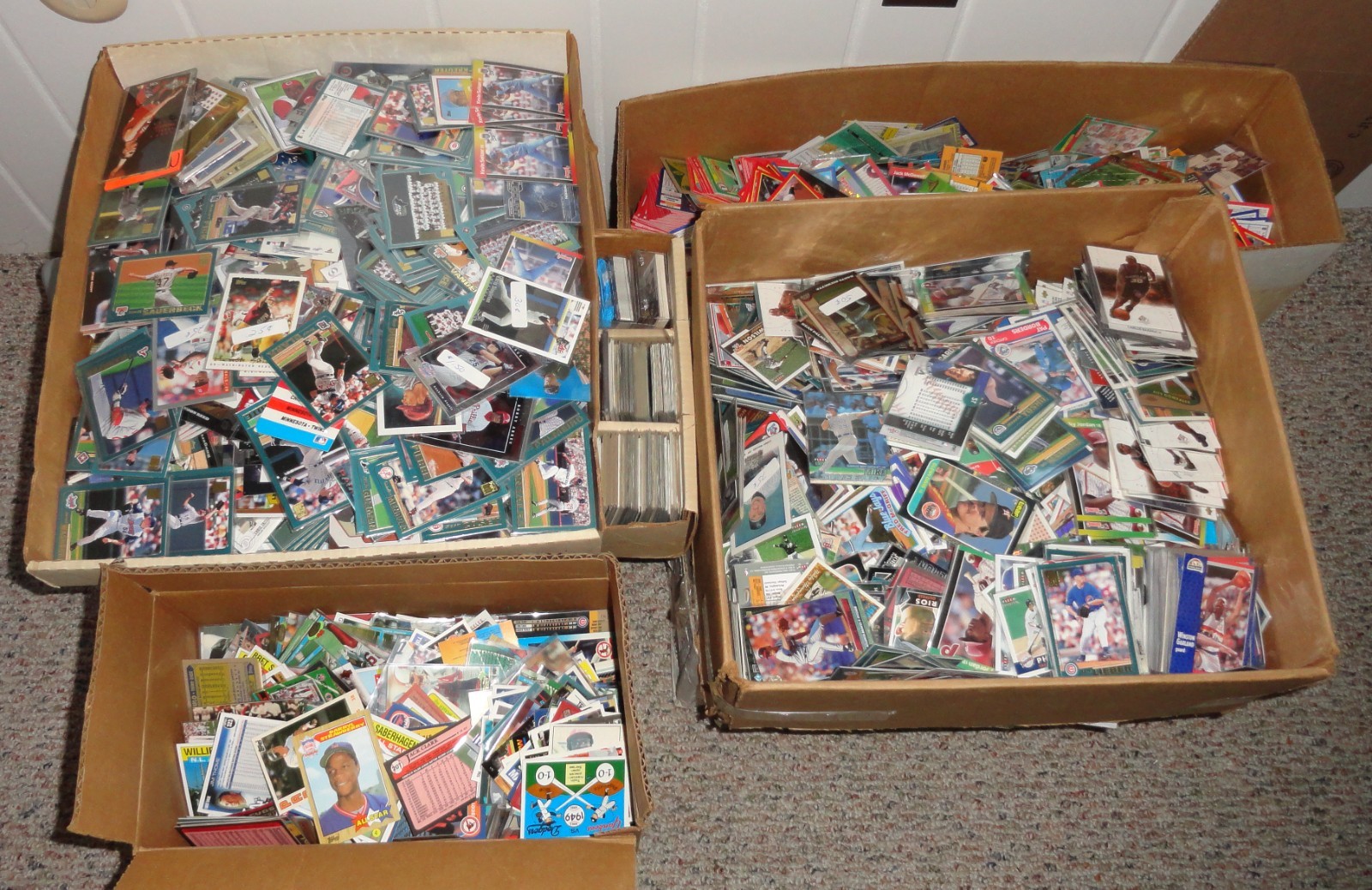 Assorted Sports Cards Medium Flat Rate Box Full Over 11 lbs See Photos