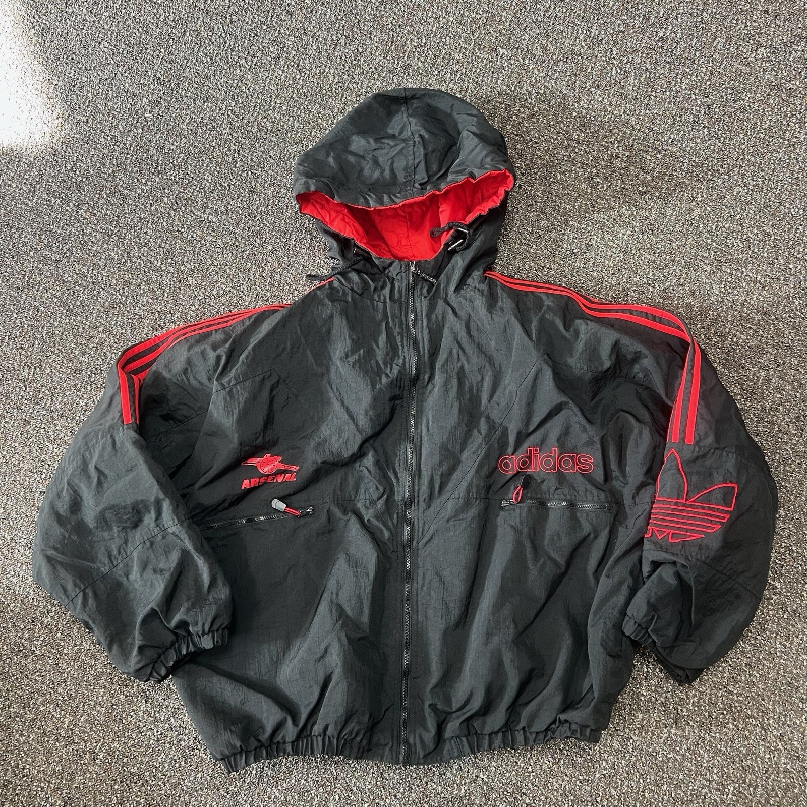Arsenal Adidas Jacket Black Vintage 1990s Puffer Rare Soccer Player Issued? Arsenal Adidas Jacket Black Vintage 1990s Puffer Rare Soccer Player Issued?