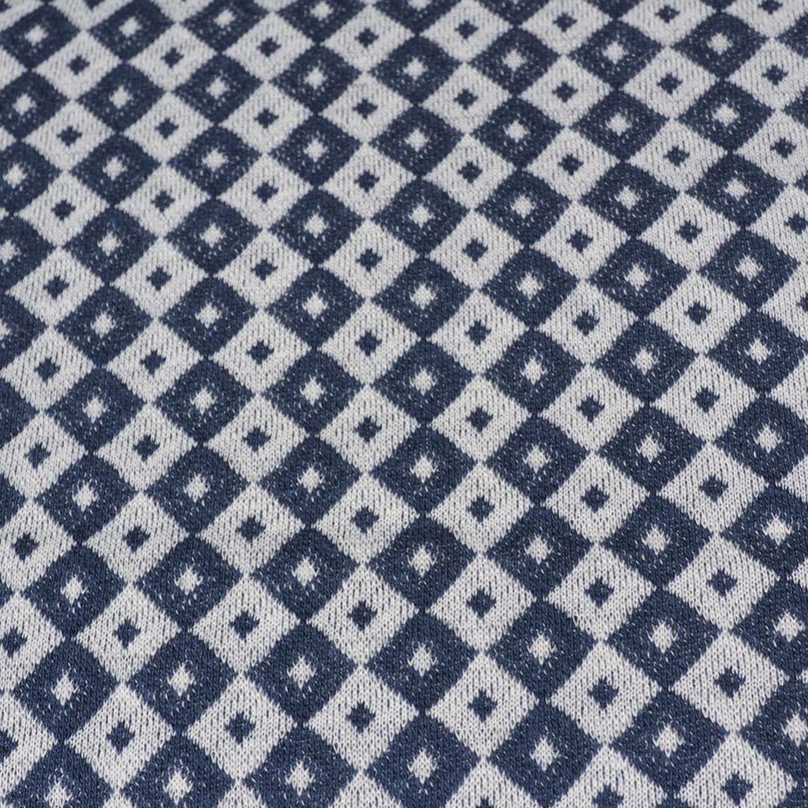 Vintage 1970\'s 1960\'s Blue White Stretch Polyester Blend Fabric 62\