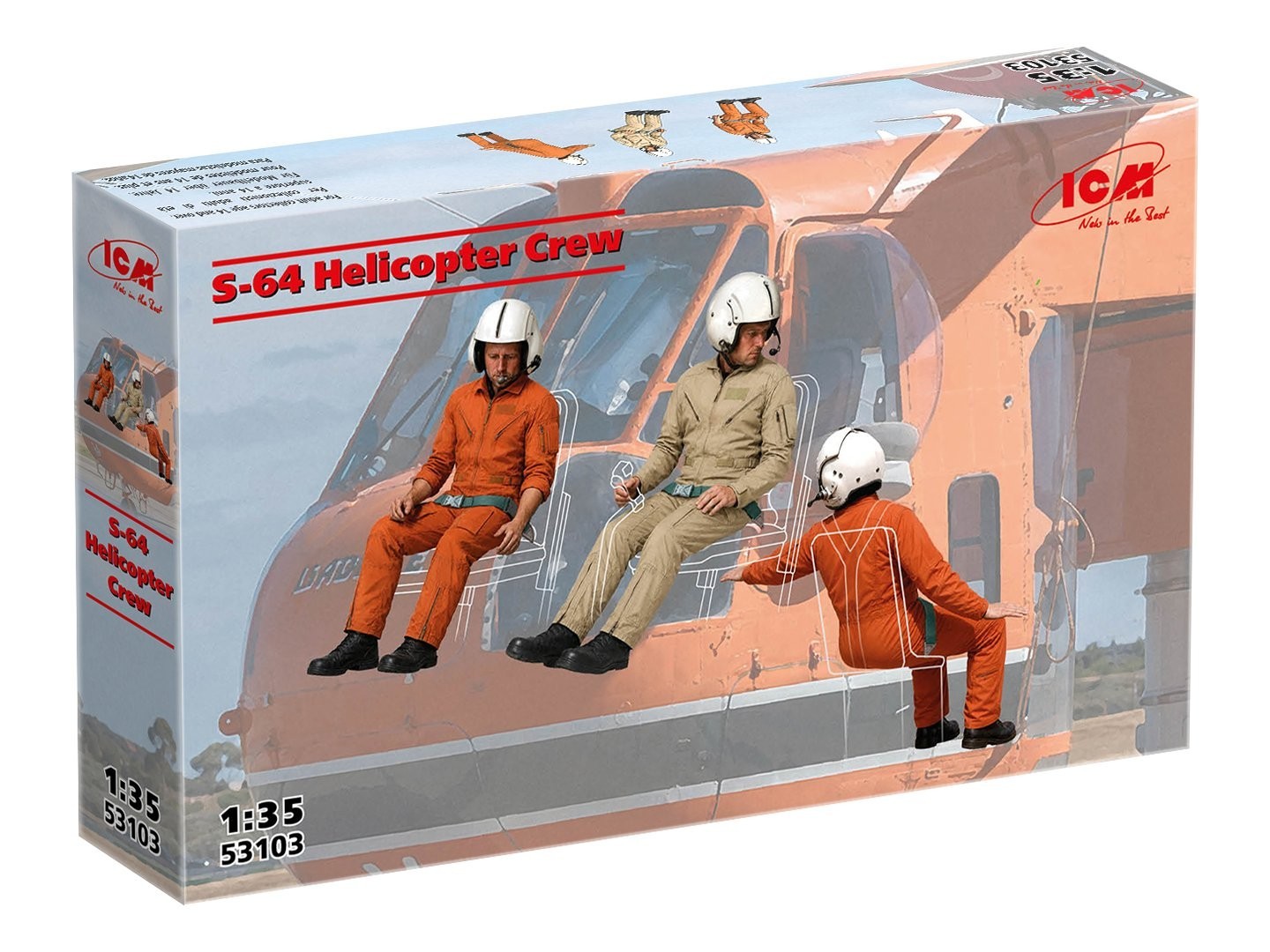 ICM 53103 – S-64 Helicopter Crew -  1:35 Scale Plastic Model Kit