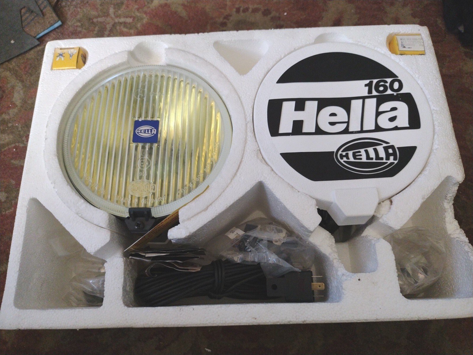 Hella 160 black fog lights original on VW Porsche Mercedes & Trucks 