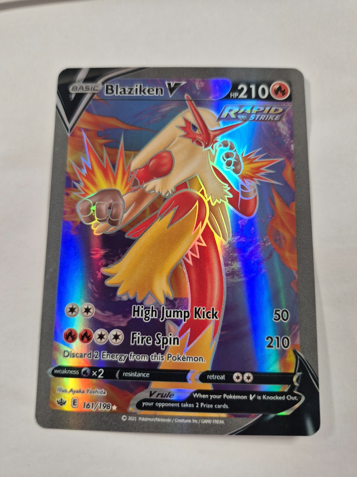 2021 Pokemon SWSH Chilling Reign Blaziken V Ultra Rare #161/198 2021 Pokemon SWSH Chilling Reign Blaziken V Ultra Rare #161/198