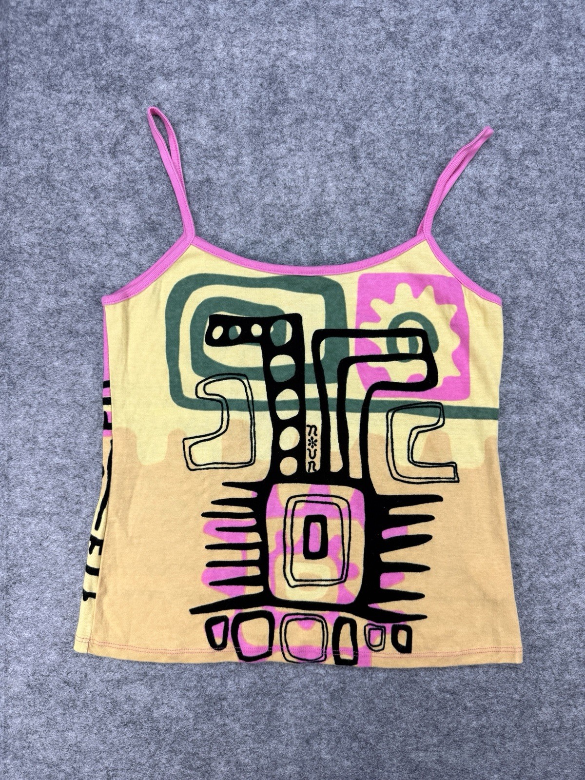 Noun Paris Y2K Graphic Spaghetti Strap Cami Cotton Made in France XL Vintage