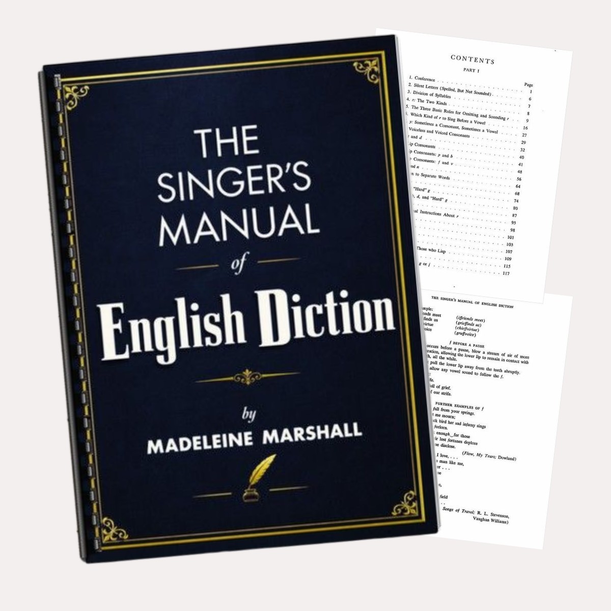 The Singer\'s Manual of English Diction Madeleine Marshall Comb Bound 204 Pages