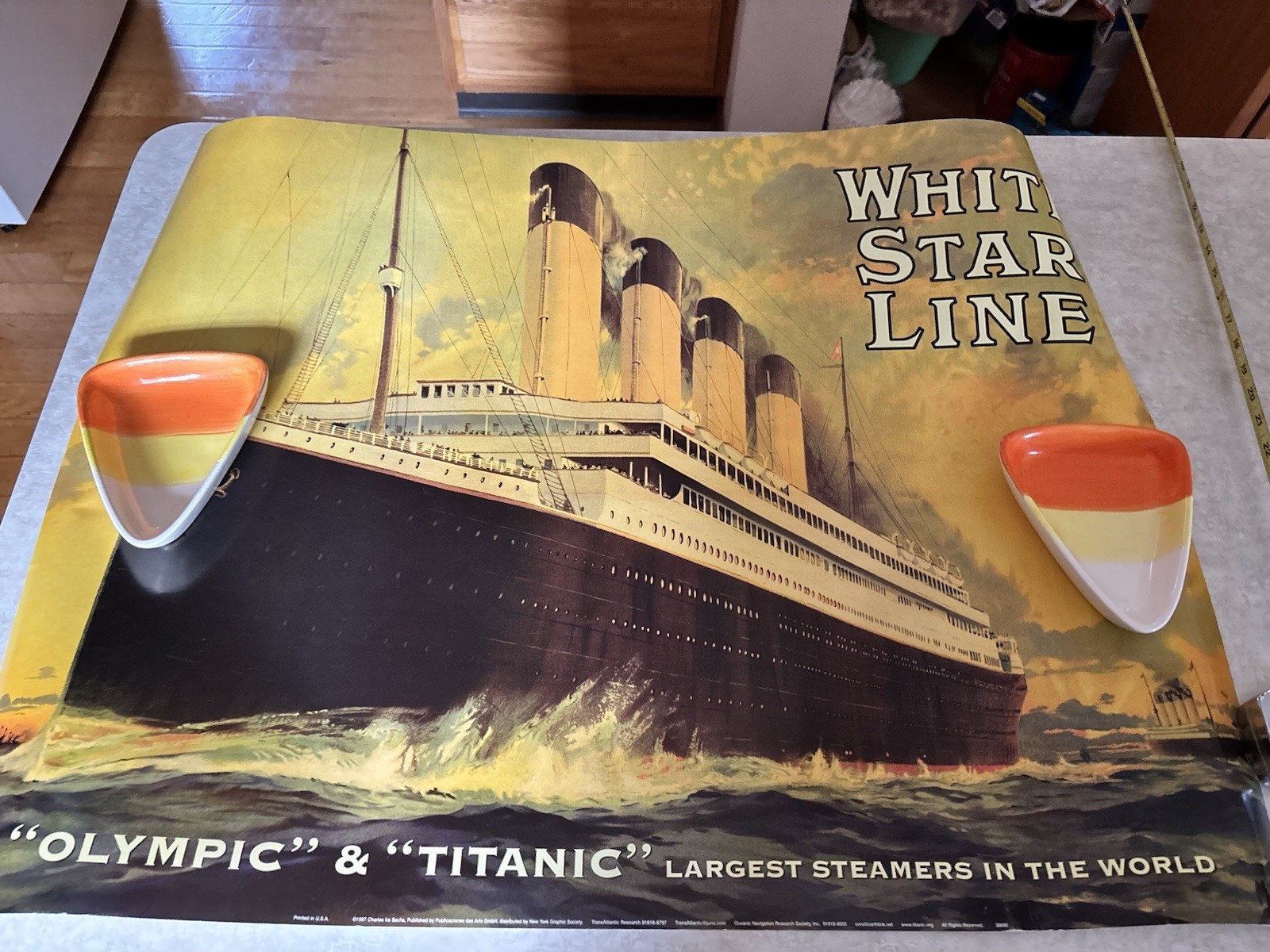 VINTAGE CRUISE ART PRINT - White Star Line OLYMPIC & TITANIC 24x32 Travel Poster