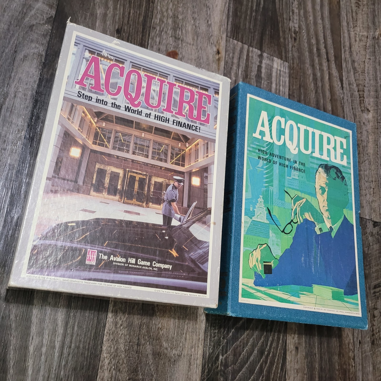 Vintage 1968 ACQUIRE Bookshelf Board Game High Finance Strategy Game Lot Of Two Vintage 1968 ACQUIRE Bookshelf Board Game High Finance Strategy Game Lot Of Two