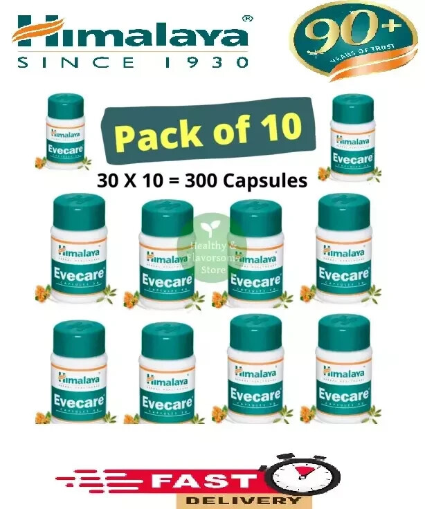 Himalaya Evecare Capsules Menstrual Relief 10 Boxes (300 Caps) Exp 05-2028