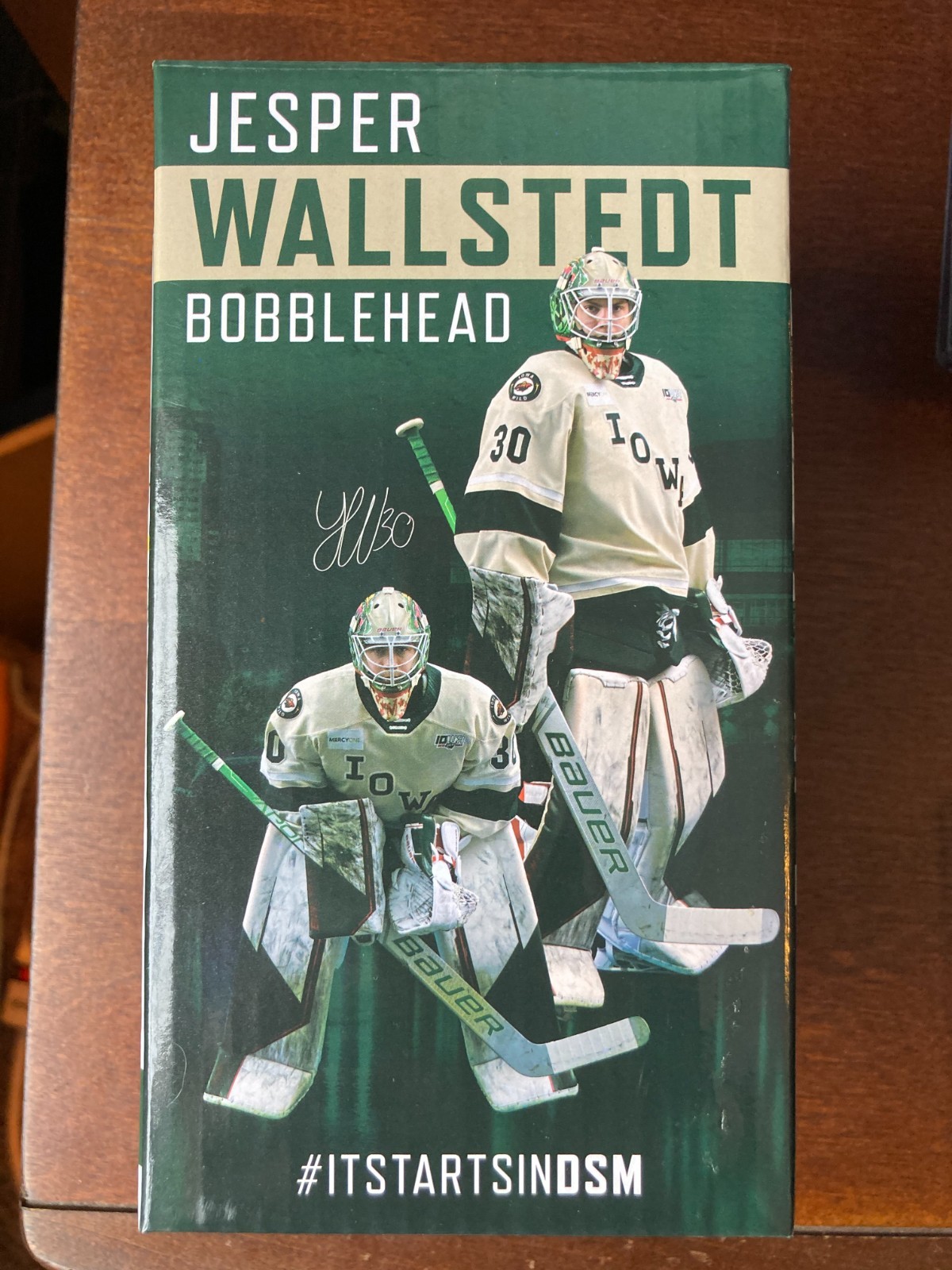 Jesper Wallstedt Iowa Wild bobblehead SGA Jesper Wallstedt Iowa Wild bobblehead SGA