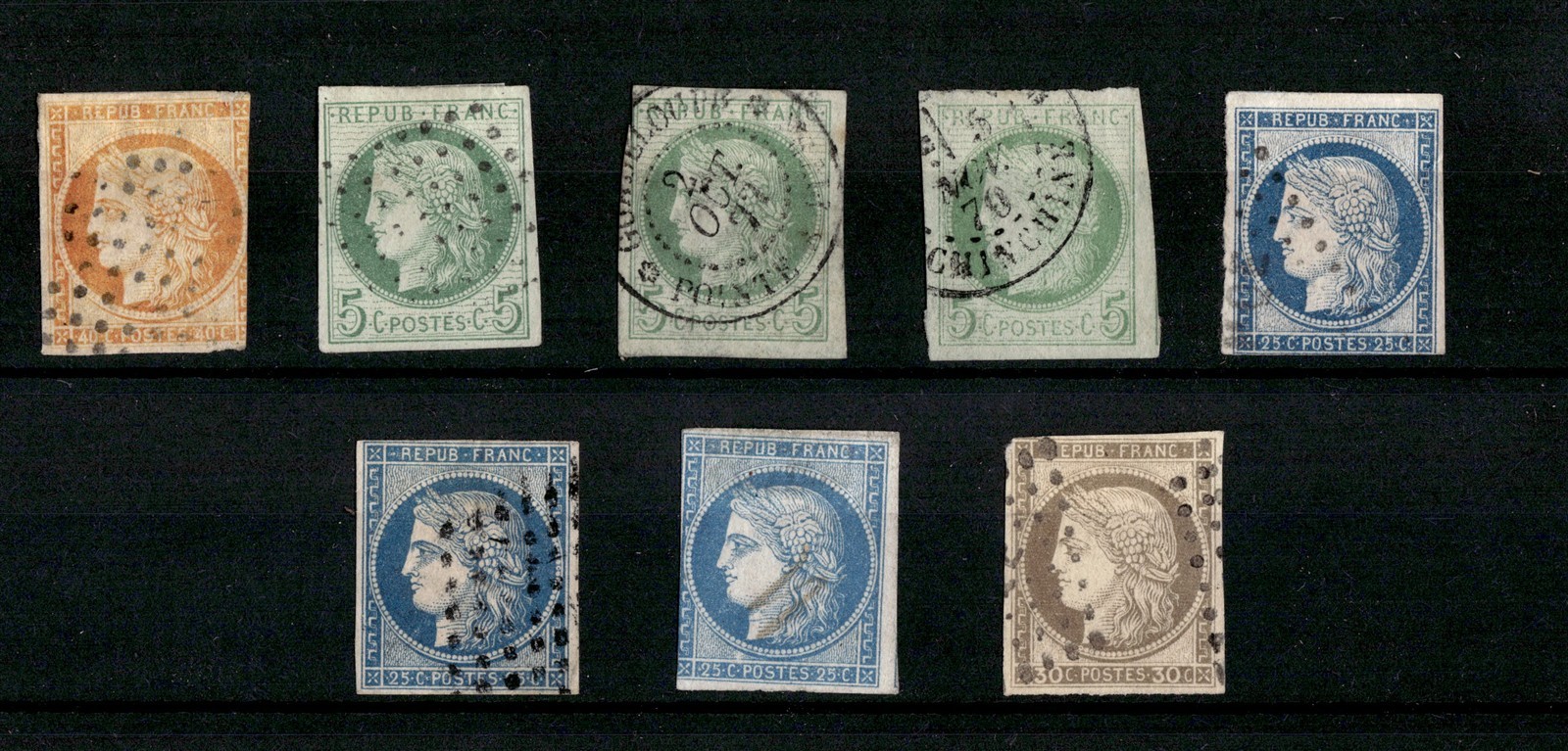 French colonies Ceres type 1872-1877 used stamps (CV $155 EUR136) French colonies Ceres type 1872-1877 used stamps (CV $155 EUR136)