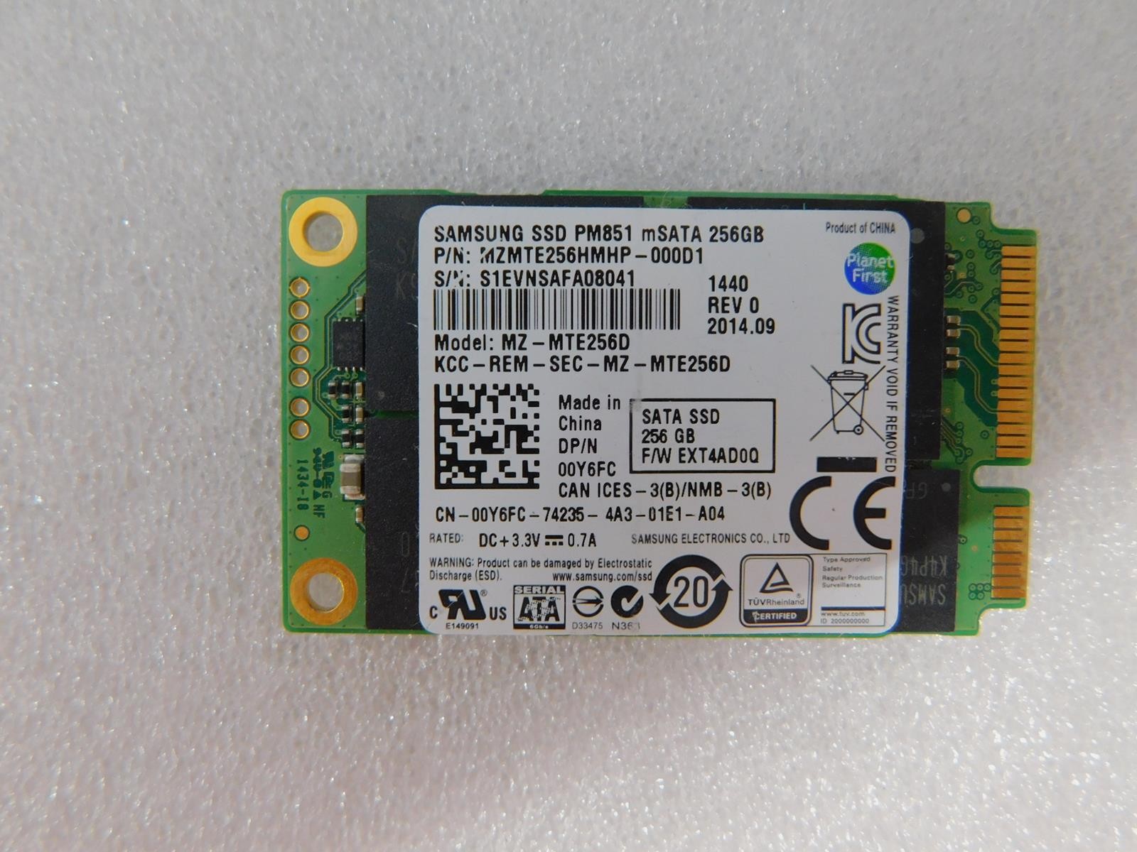 Samsung PM851 256GB mSATA SSD MZMTE256HMHP