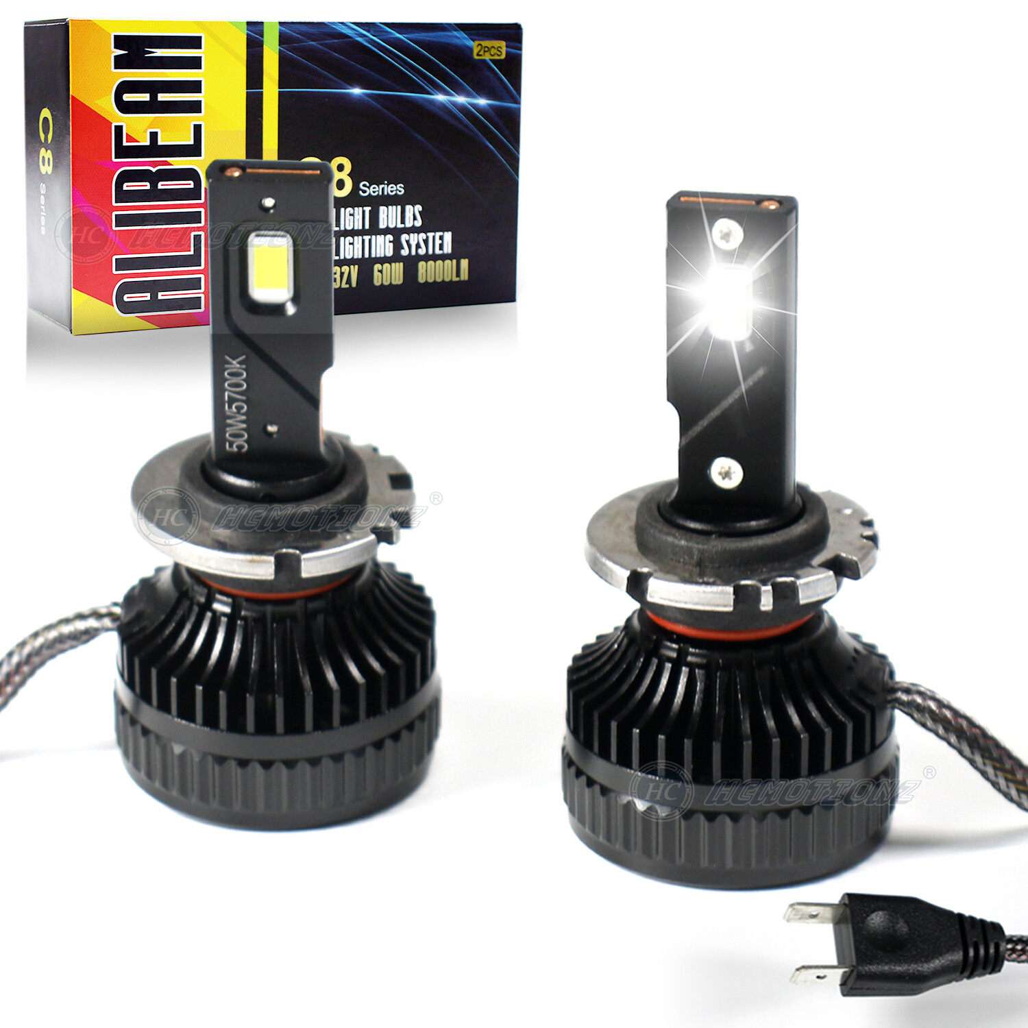 6000K/set D2S D2C D2R D2H LED Headlight Bulbs High low beam Super Bright Pair