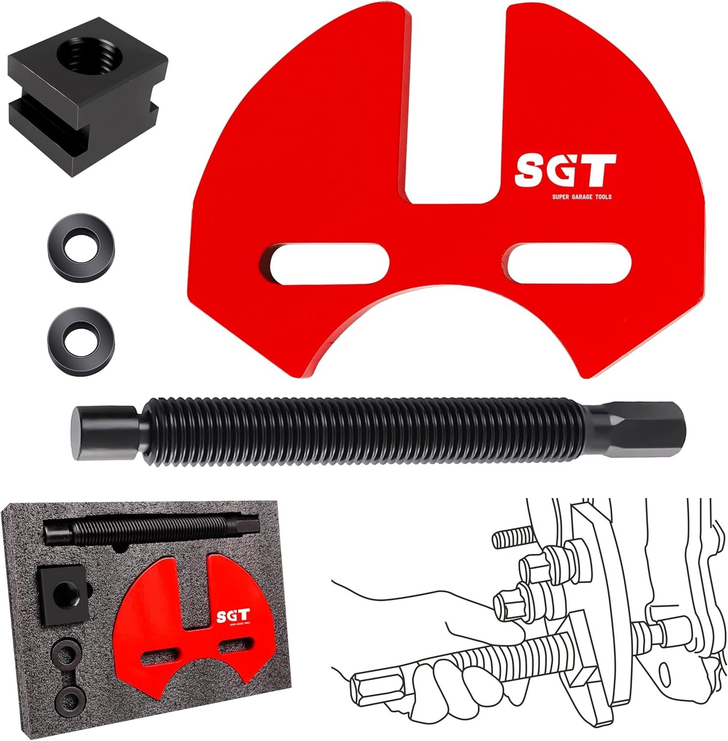SGT 40100 Hub Remover Set,Wheel Bearing Hub Remover Tool Set Compatible with 5 6