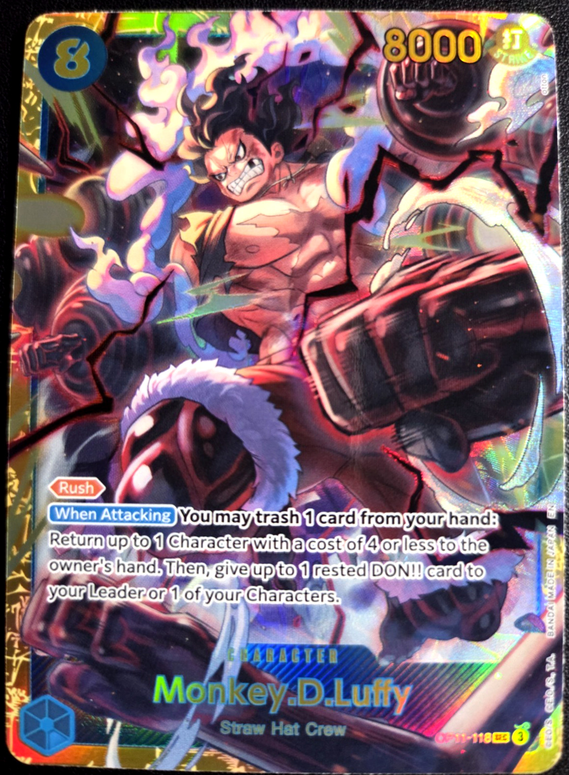 Monkey.D.Luffy OP11-118 ONE PIECE Tcg Secret Rare NM Blue Monkey.D.Luffy OP11-118 ONE PIECE Tcg Secret Rare NM Blue