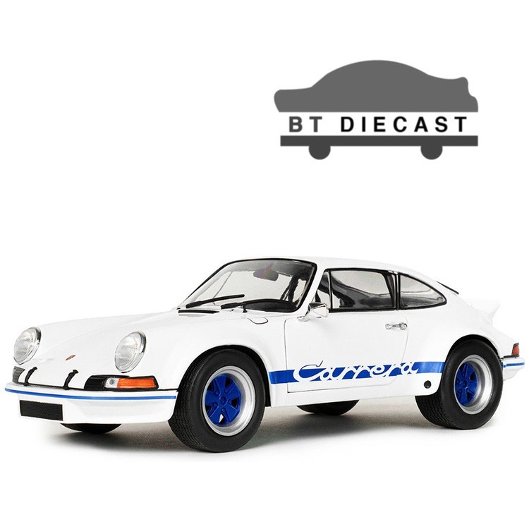 SOLIDO 1973 PORSCHE 911 RSR 1/18 with BLUE CARRERA STRIPES WHITE S1801119