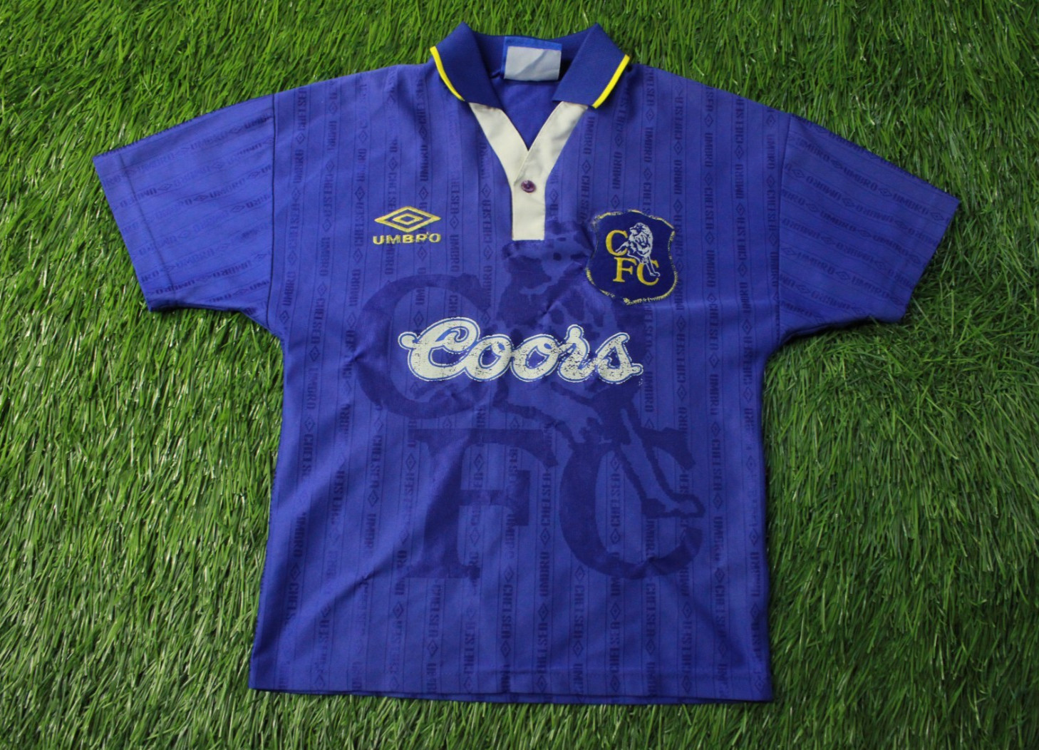 CHELSEA LONDON 1995/1997 VTG FOOTBALL SHIRT JERSEY HOME UMBRO ORIGINAL YOUNG M