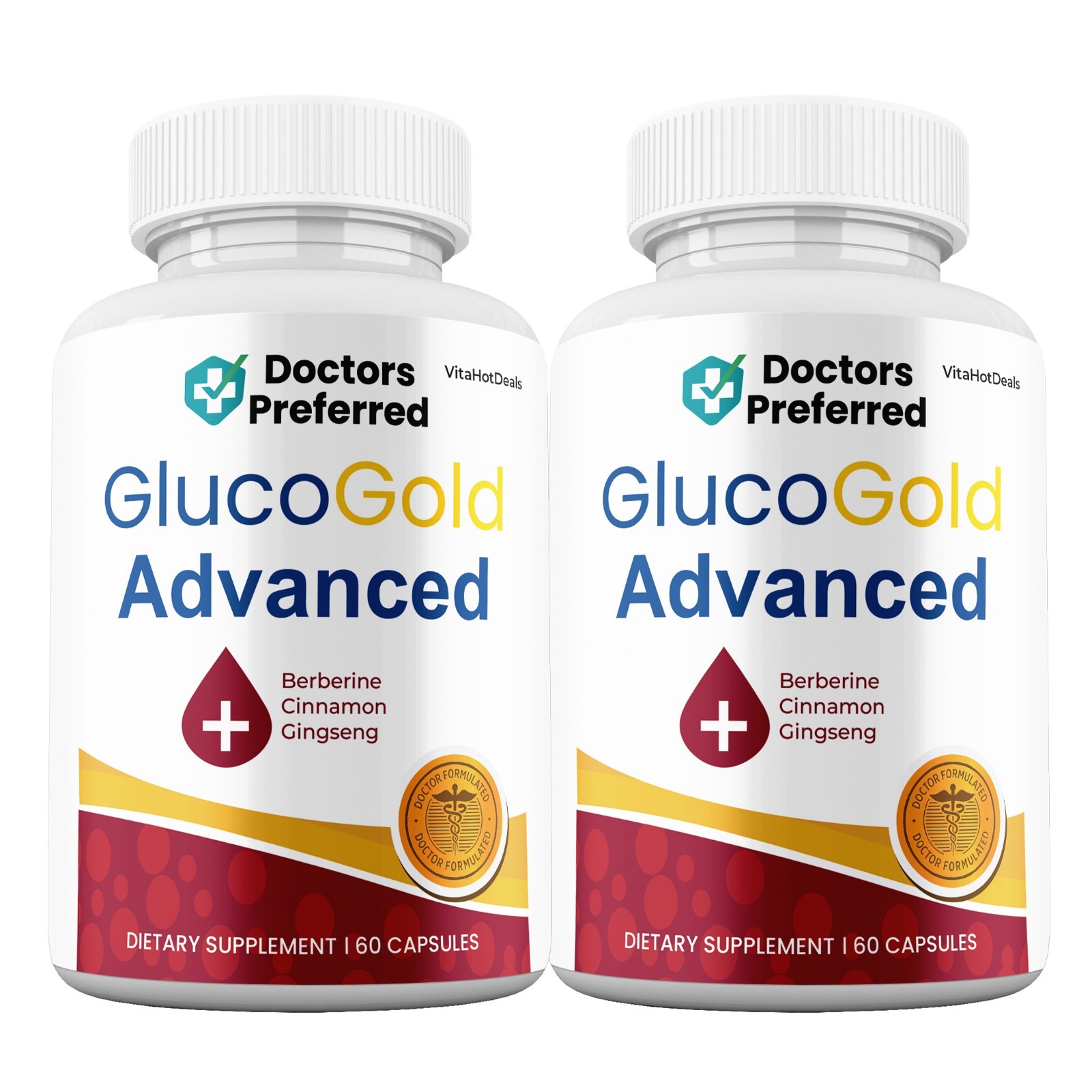 Gluco Gold Advanced Capsules, Max Strength GlucoGold Supplement (2 Pack)