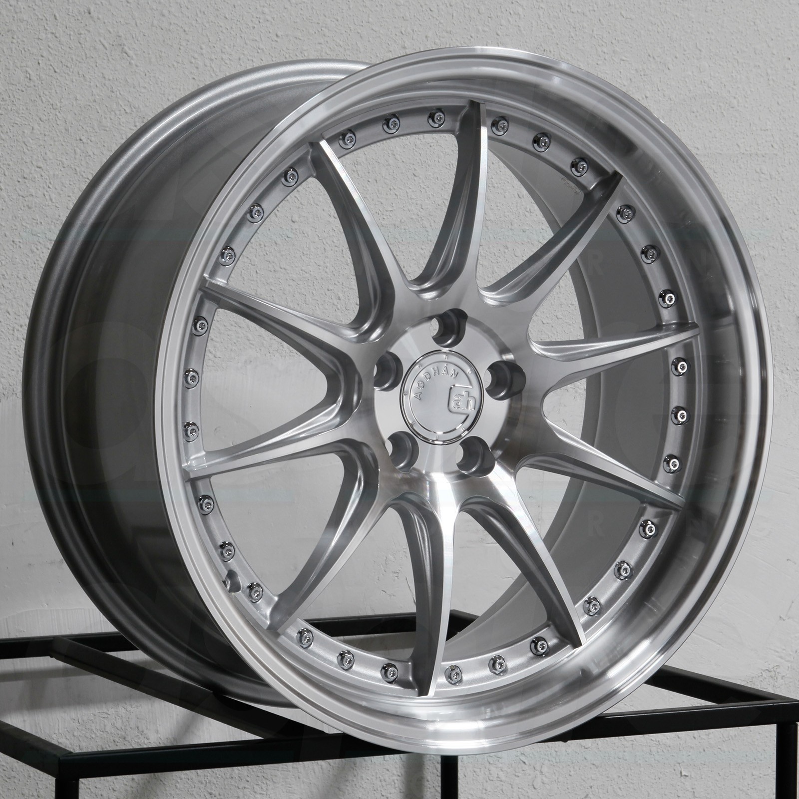 One 18x8.5 Aodhan DS07 DS7 5x114.3 35 Silver Machined Wheel Rim 73.1