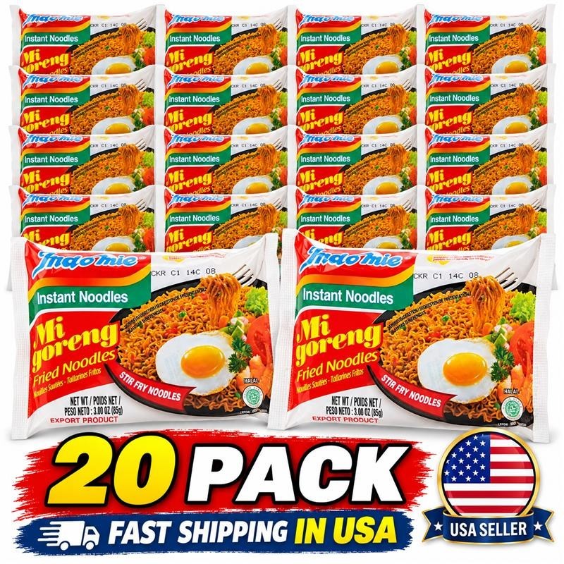 20 Pack Mi Goreng Original Instant Stir Fry Noodles Halal 15 oz