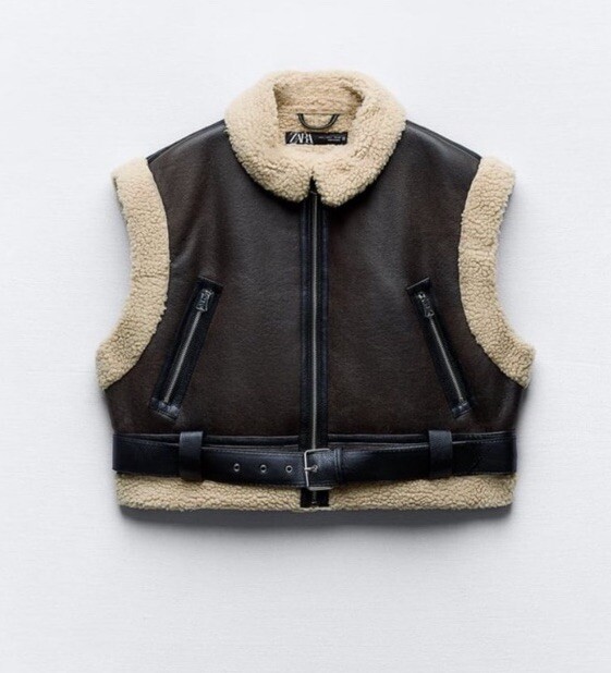 ZARA WOMAN NWT DARK BROWN CROPPED DOUBLE FACED VEST | SIZE: XS | REF. 8073/238 ZARA WOMAN NWT DARK BROWN CROPPED DOUBLE FACED VEST | SIZE: XS | REF. 8073/238