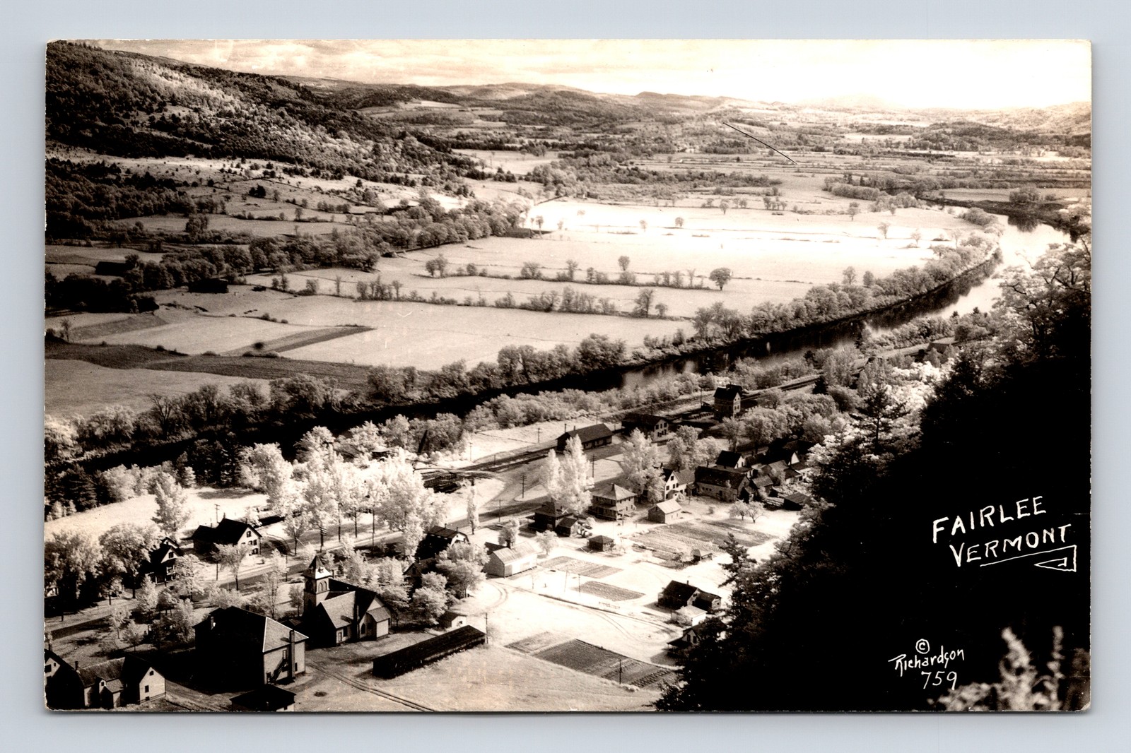 RPPC Aerial View Infrared Photo? Of Fairlee Vermont VT Real Photo Postcard RPPC Aerial View Infrared Photo? Of Fairlee Vermont VT Real Photo Postcard