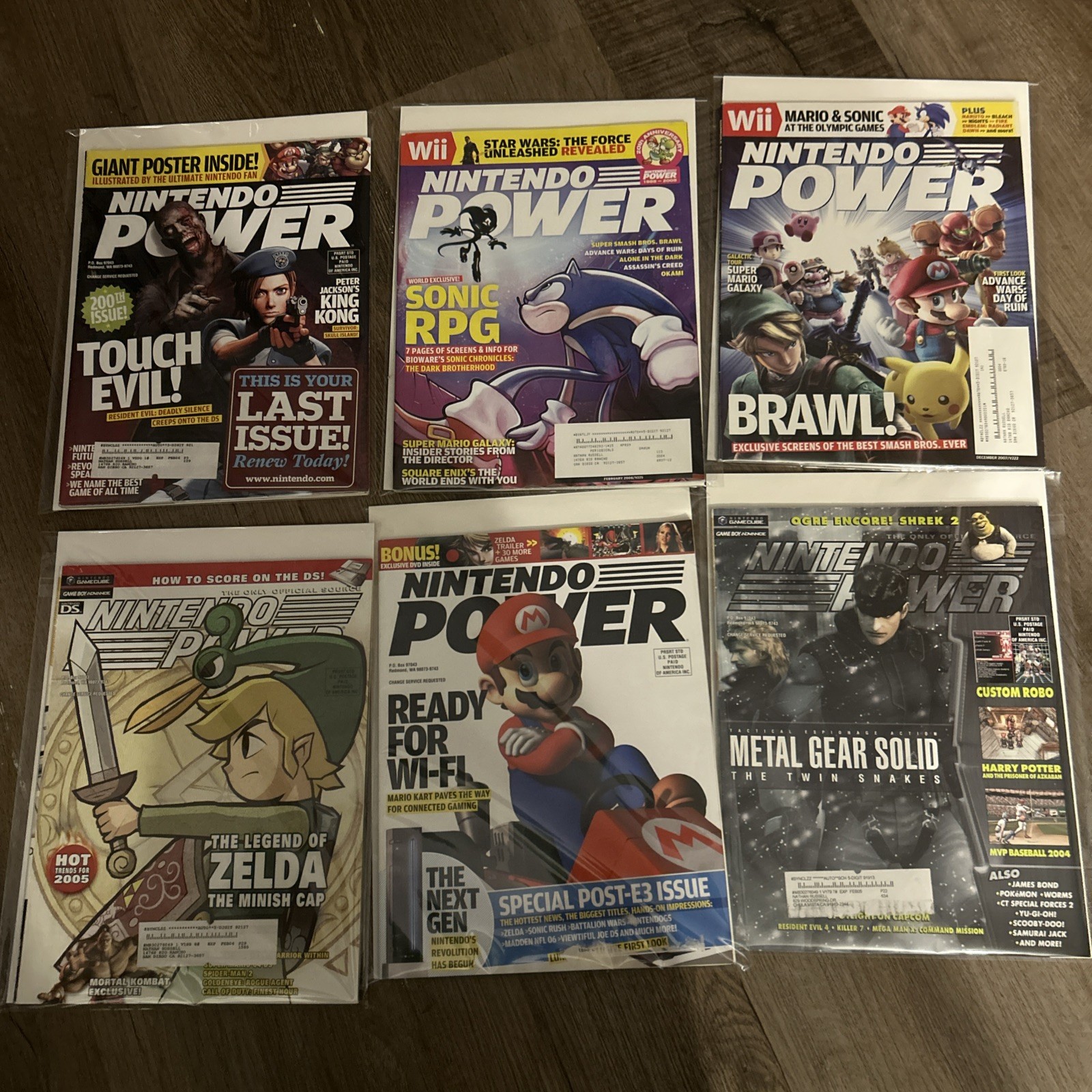 Lot of 6 Nintendo Power magazines 188, 189, 200, 203, 222. 225