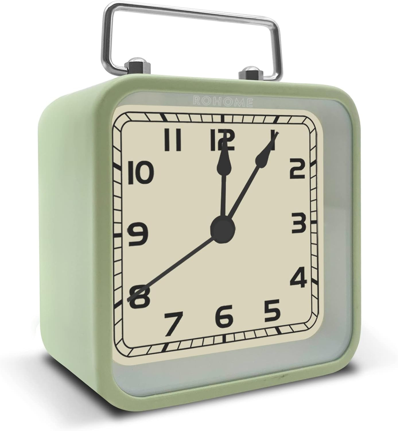 Rohome Small Alarm Clock, Retro Silent Quartz Movement with Night Light, Decorat Rohome Small Alarm Clock, Retro Silent Quartz Movement with Night Light, Decorat