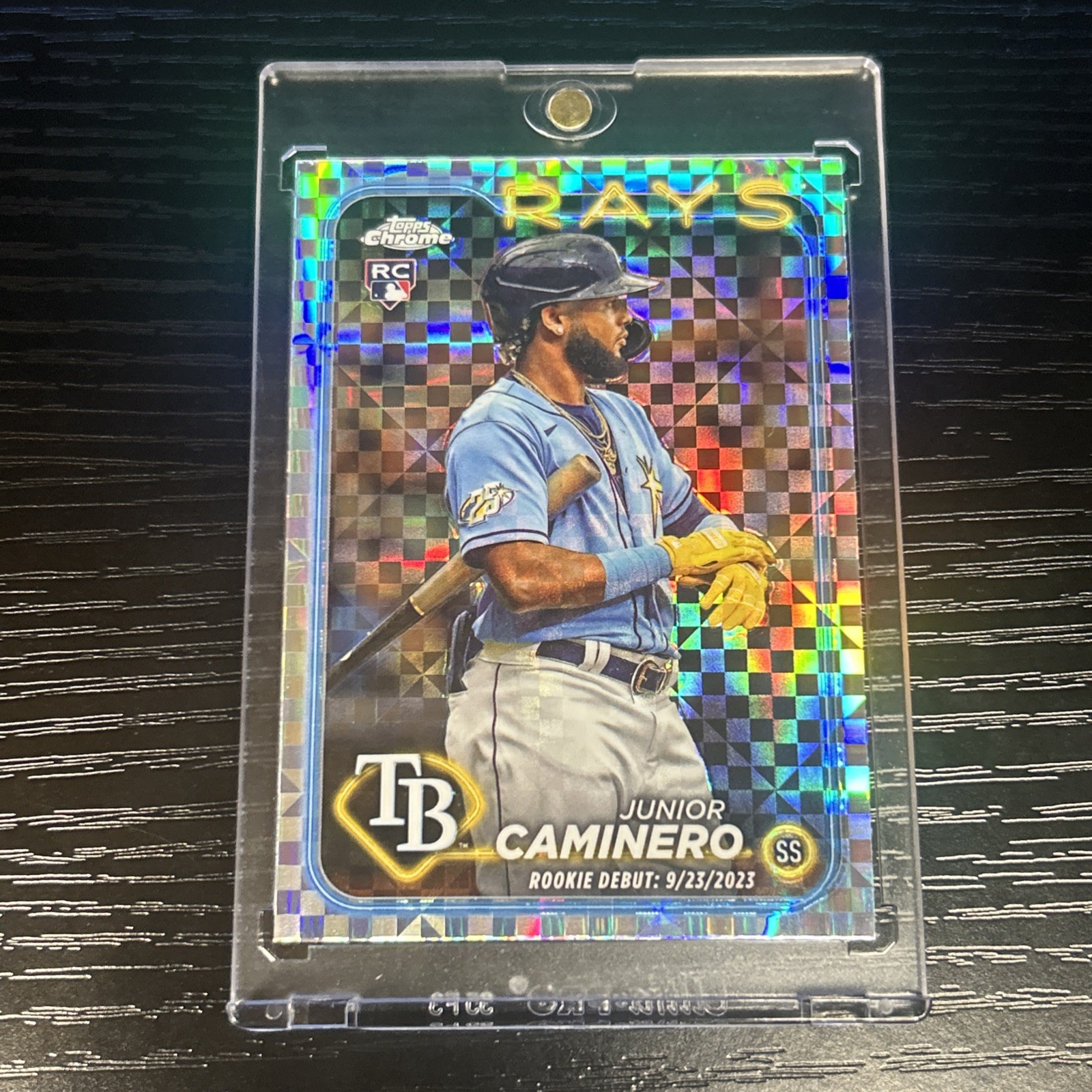 Junior Caminero 2024 Topps Chrome #USC193 Xfractor Rookie RC Tampa Bay CLEAN SP Junior Caminero 2024 Topps Chrome #USC193 Xfractor Rookie RC Tampa Bay CLEAN SP