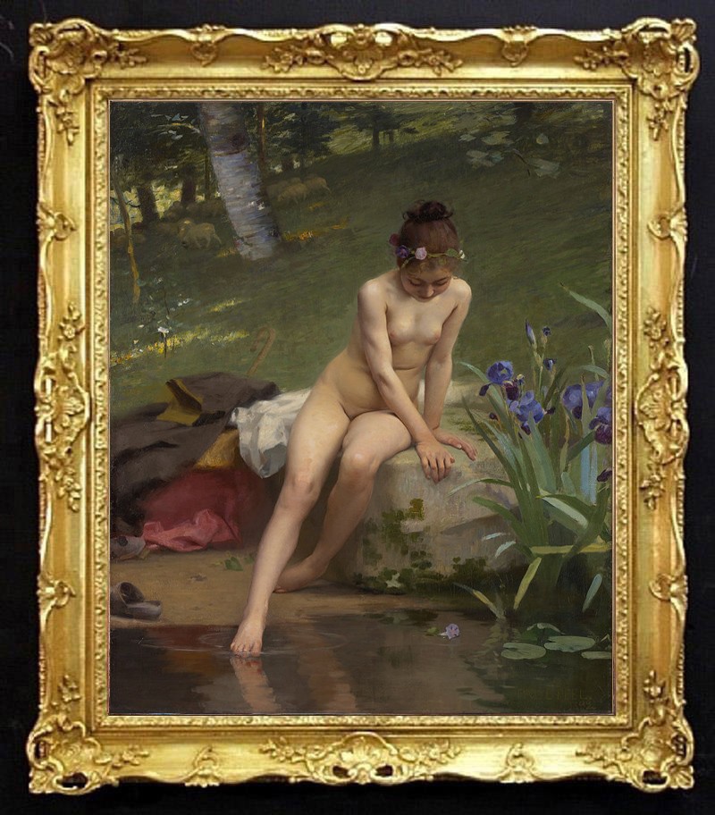 Hand painted Old Master-Art Antique Oil Painting female nude on Canvas 24x30 Hand painted Old Master-Art Antique Oil Painting female nude on Canvas 24x30