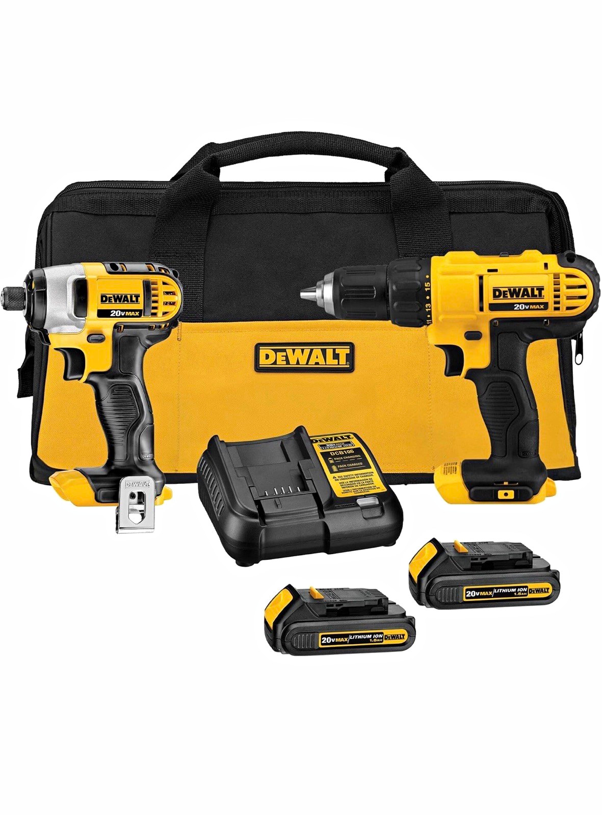 DEWALT DCK240C2 20V MAX Drill/Driver & Impact Combo Kit 2 Li-Ion Batt DEWALT DCK240C2 20V MAX Drill/Driver & Impact Combo Kit 2 Li-Ion Batt
