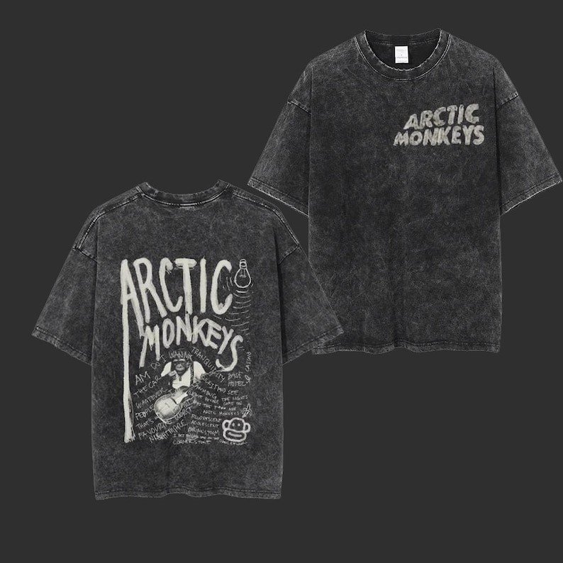 Arctic Monkeys Retro Acid Washed Tee, Vintage Tee Arctic Monkeys Retro Acid Washed Tee, Vintage Tee