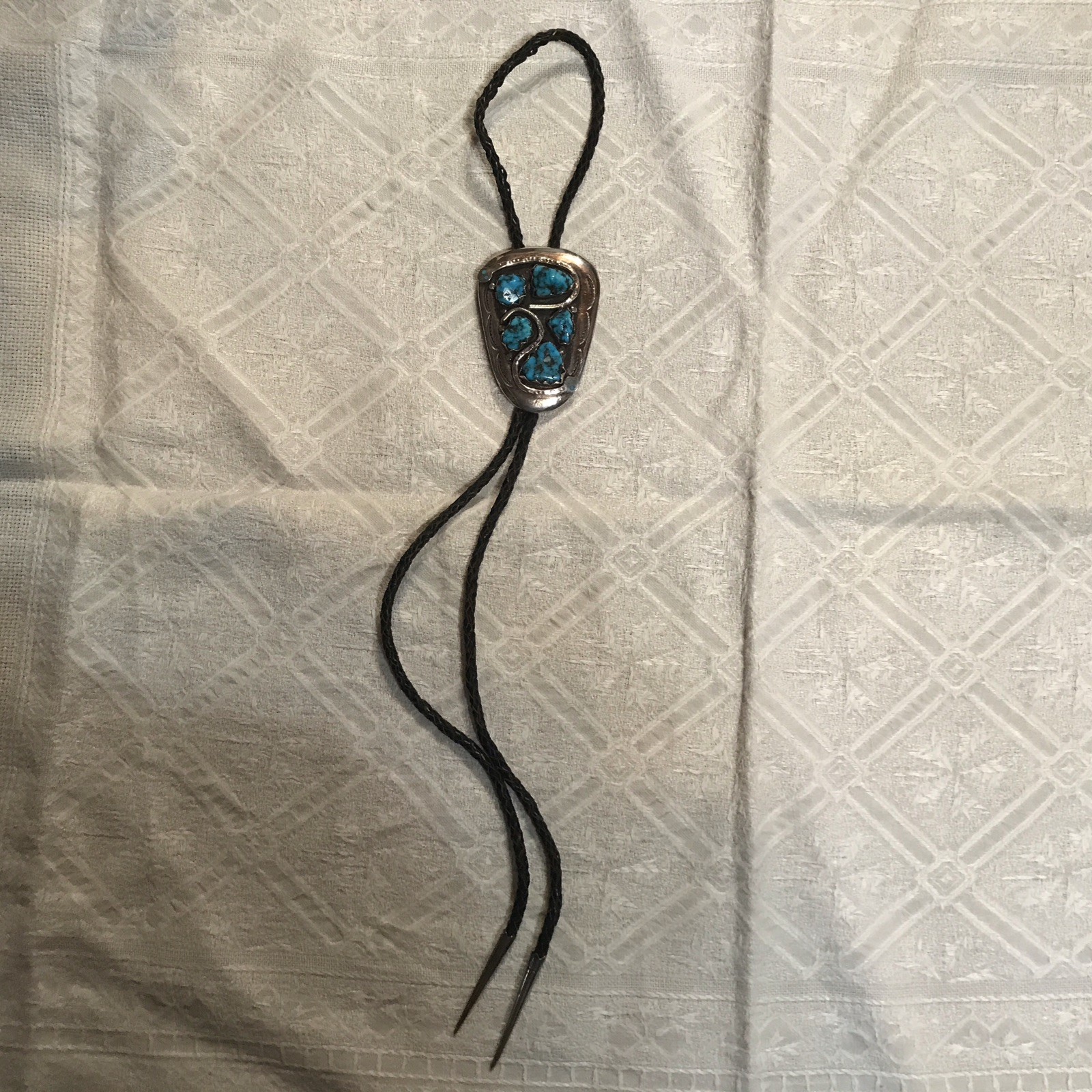 Large Vintage Zuni sterling silver Bolo by Effie C. Large Vintage Zuni sterling silver Bolo by Effie C.